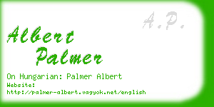 albert palmer business card